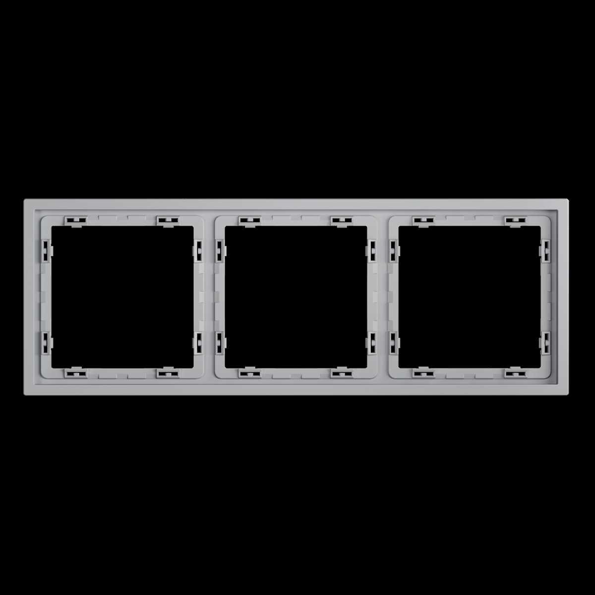 Рамка пластиковая S70 на 3 поста, (серый) Voltum VLS100316