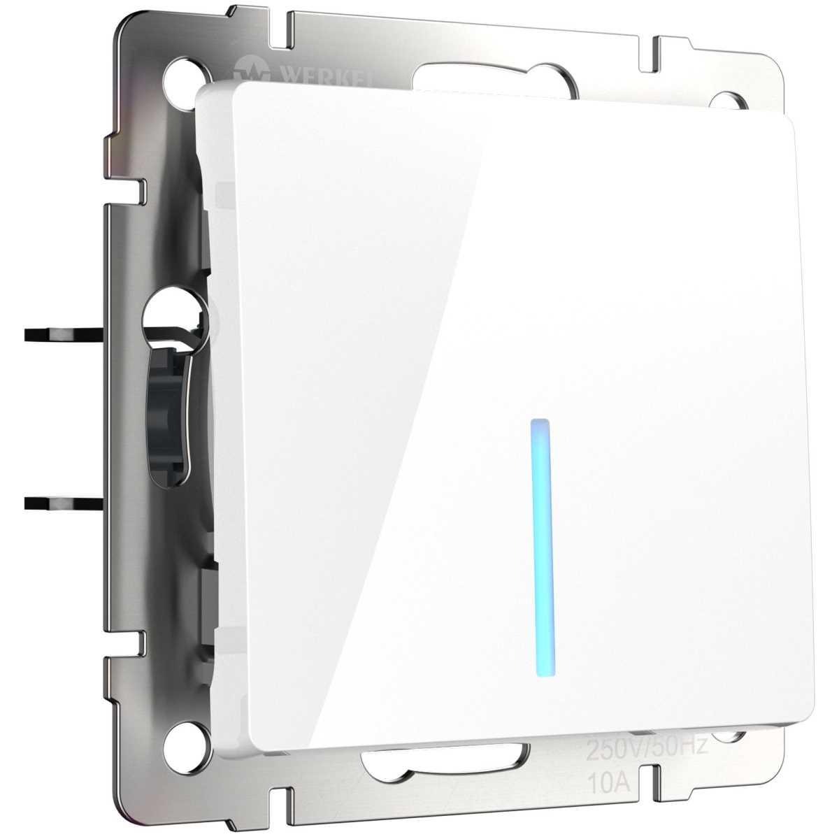 Выключатель одноклавишный проходной с подсветкой Werkel белый W1112101 4690389155079