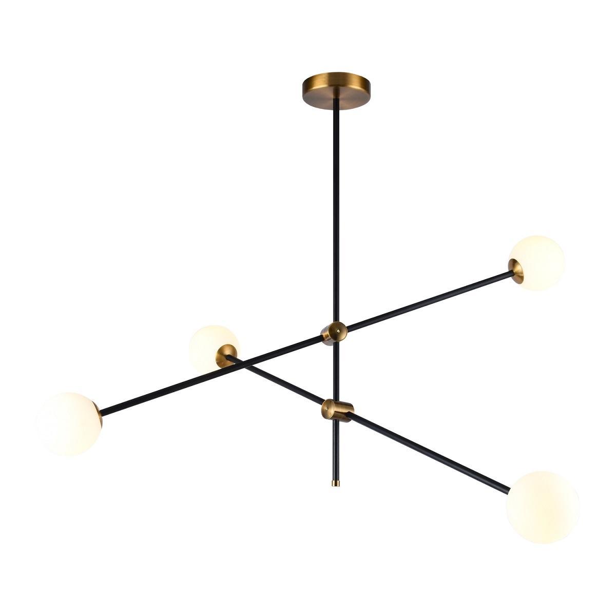 Подвесная люстра Gerhort G31108/4BK+GD WT