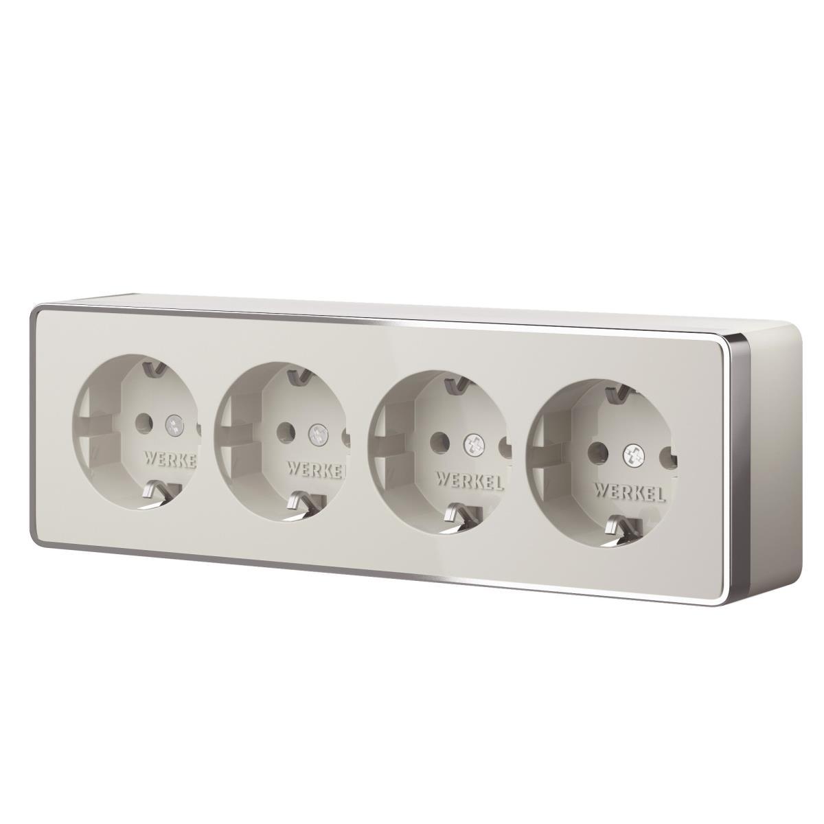 Розетка четверная с заземлением и шторками Gallant Werkel a071253