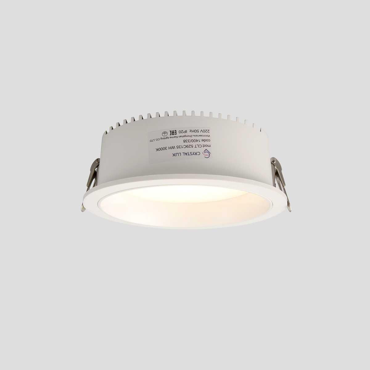 Встраиваемый светодиодный светильник Crystal Lux CLT 529C135 WH 3000K