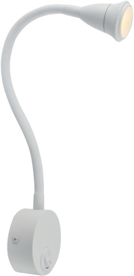 A7603AP-1WH бра - белый / алюминий, пластик / 1xLED 1x3Вт / L4xW7xH41 / лампа в компл. цвет. темп. 4