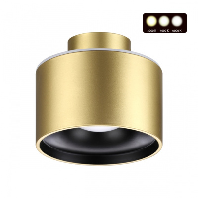 358972 OVER NT22 бронза св. Светильник накладной с переключ. цв. температуры IP20 LED 3000К\4000К\60