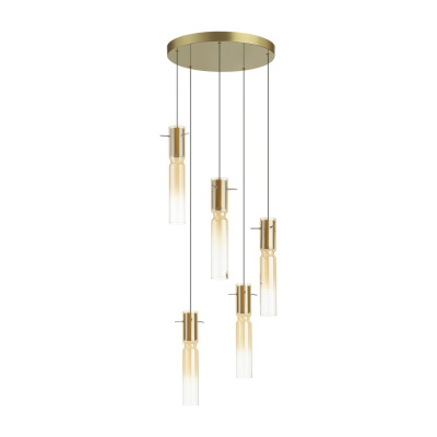 5058/25LA PENDANT ODL24 325 золотой/янтарный/металл/стекло Люстра каскадная LED 5*5W 3000K SCROW