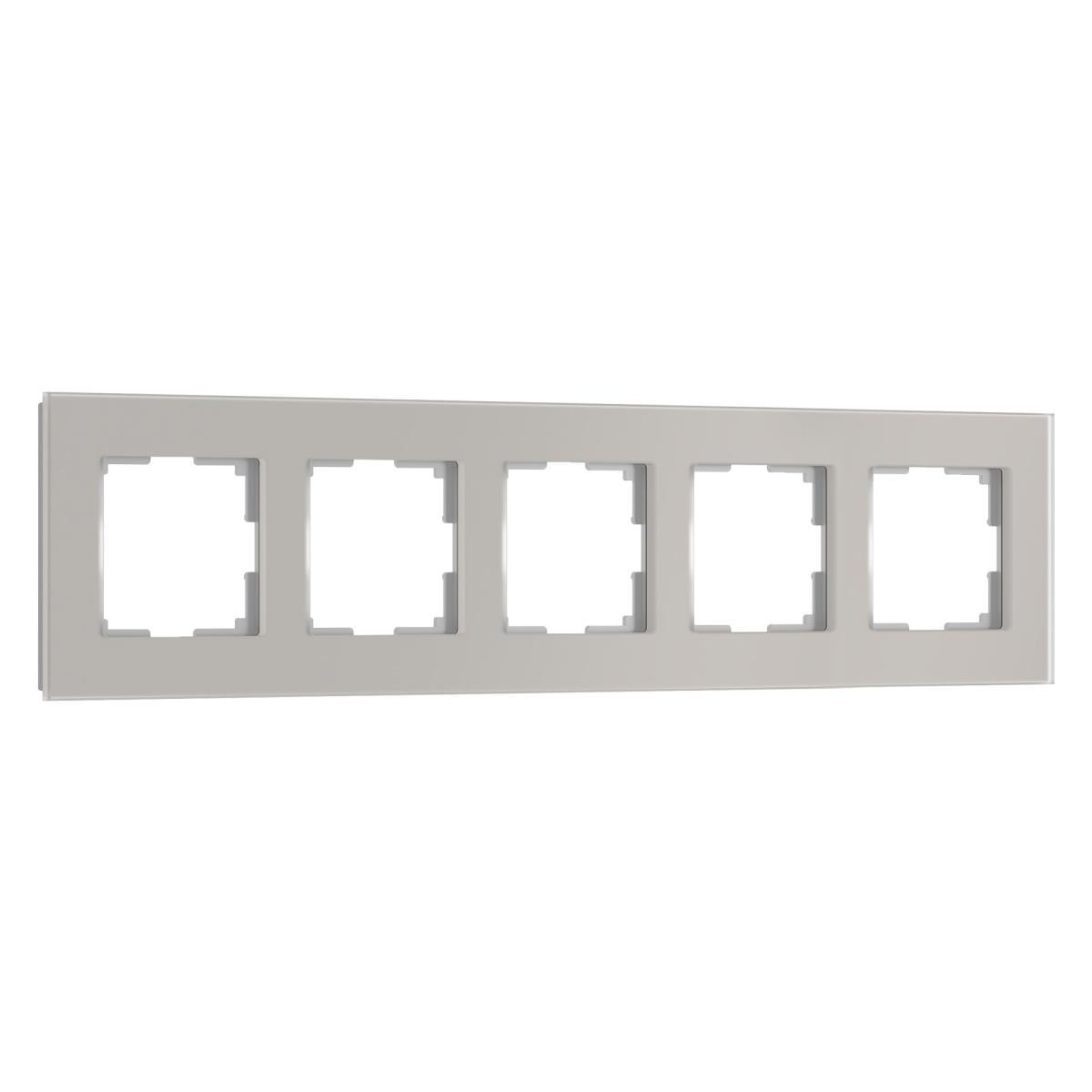 Рамка Werkel Senso на 5 постов дымчатый стекло soft-touch W0053117 4690389214301
