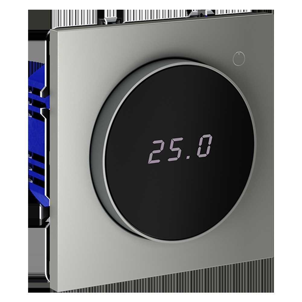 Терморегулятор электронный Voltum S70 с индикацией и датчиком, для теплого пола, (сталь) VLS070105