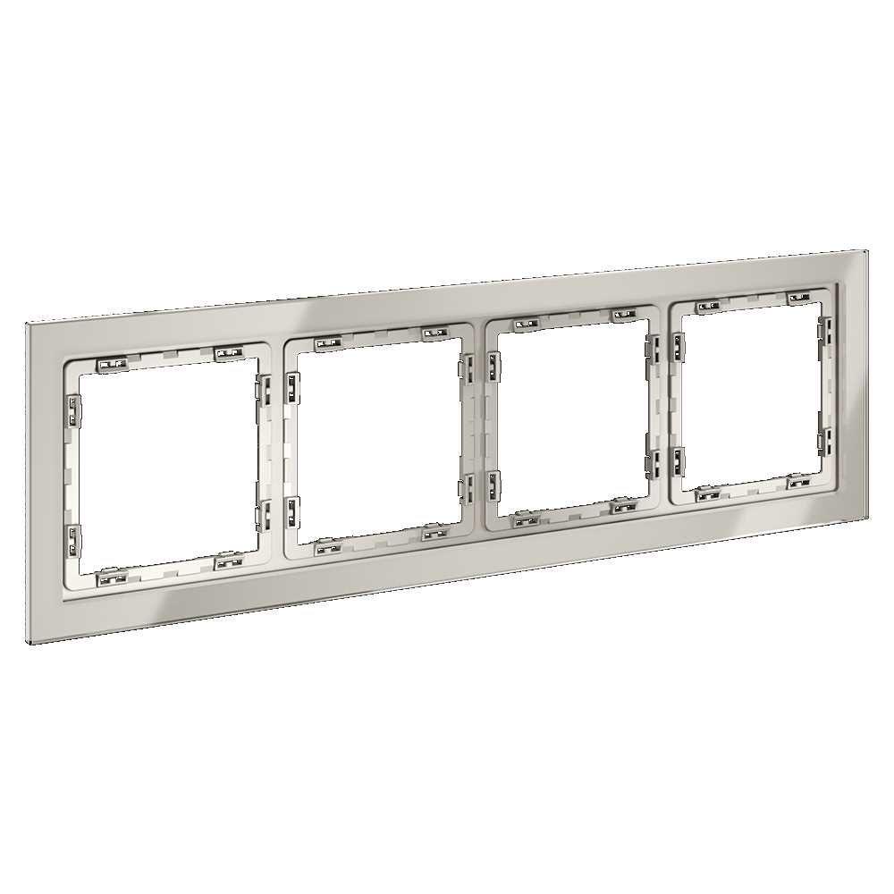 Рамка стеклянная Voltum S70 на 4 поста, (кашемир, стекло) VLS110403