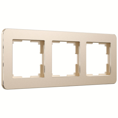 W0032611 Рамка на 3 поста Platinum (шампань)