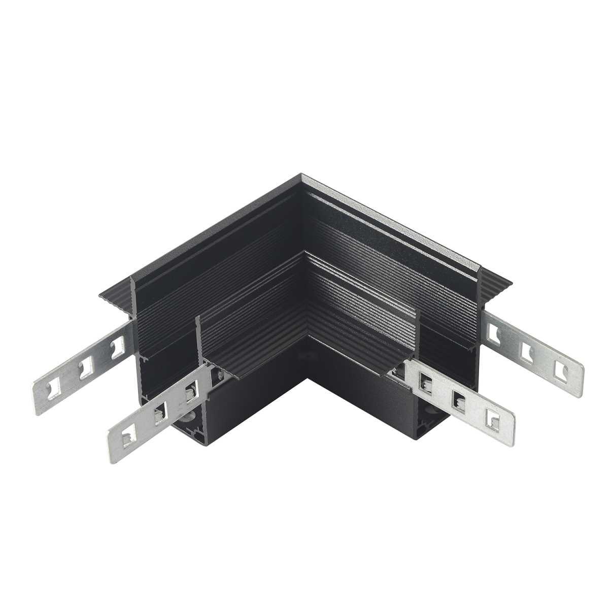 Соединитель для магнитного встраиваемого шинопровода для ГКЛ12,5 мм угловой Crystal Lux CLT 0.223 11 BL