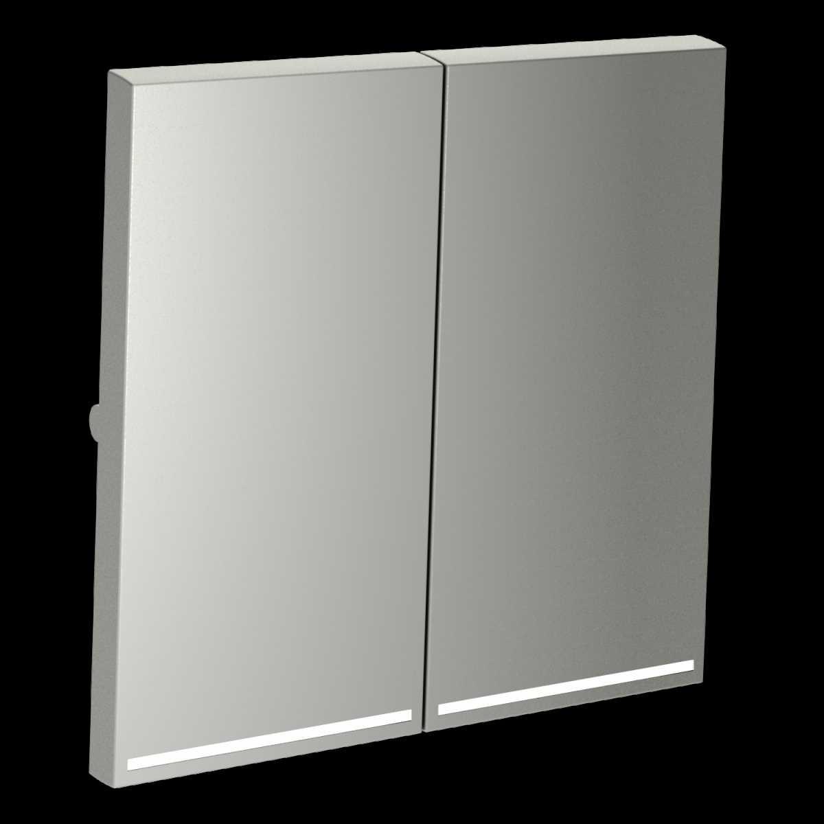 Клавиши для выключателя/переключателя двухклавишного с подсветкой S70 (сталь) Voltum VLS000405