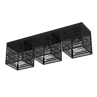 900357 Потолочный светильник PIEDRITAS, 3x40W, E27, L730, B180, H205, сталь, черный