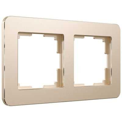 W0022611 Рамка на 2 поста Platinum (шампань)