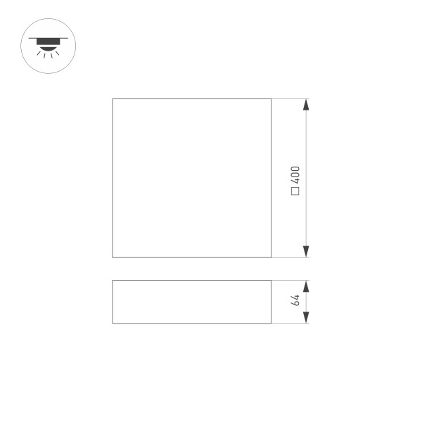 Потолочный светодиодный светильник Arlight SP-Quadro-S400x400-40W Warm3000 034797