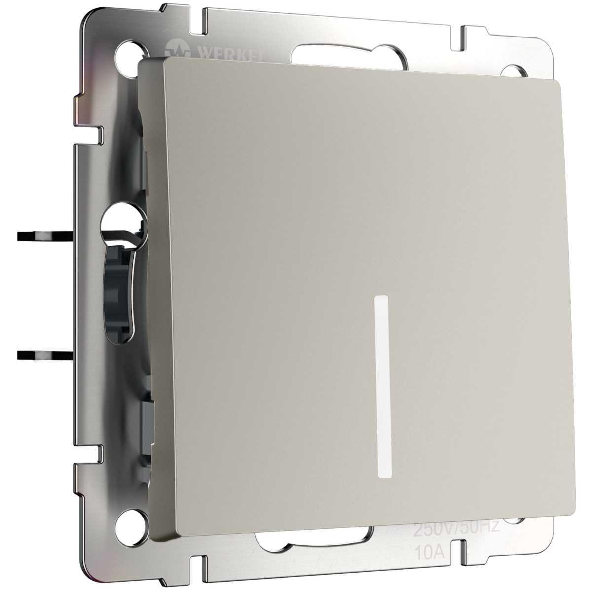 Выключатель одноклавишный с подсветкой (дымчатый) W1210104/ a069448