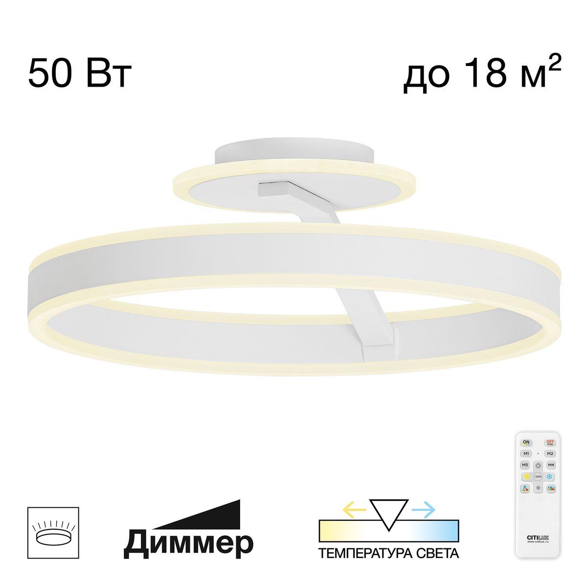 Потолочная светодиодная люстра Citilux Дуэт CL719740