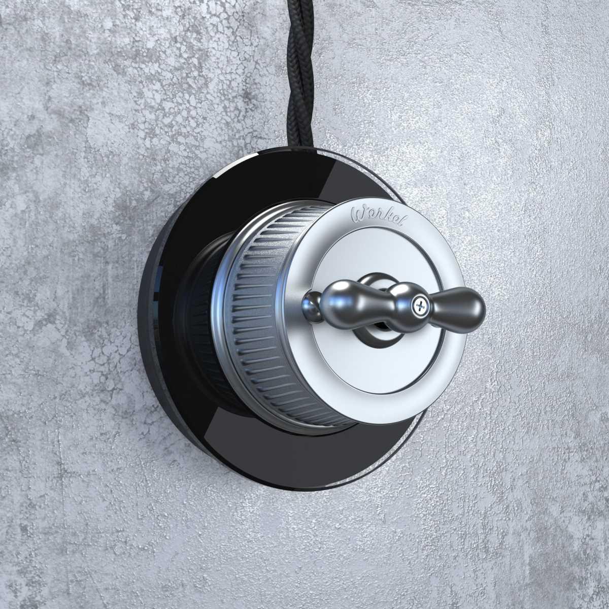 Переключатель Werkel одноклавишный Retro матовый хром WL19-01-03 4690389143397