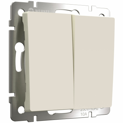 W1120062 Выключатель двухклавишный (айвори матовый)