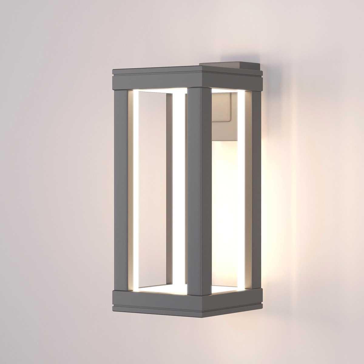 Уличный настенный светодиодный светильник Elektrostandard Frame 1527 Techno Led серый a051856
