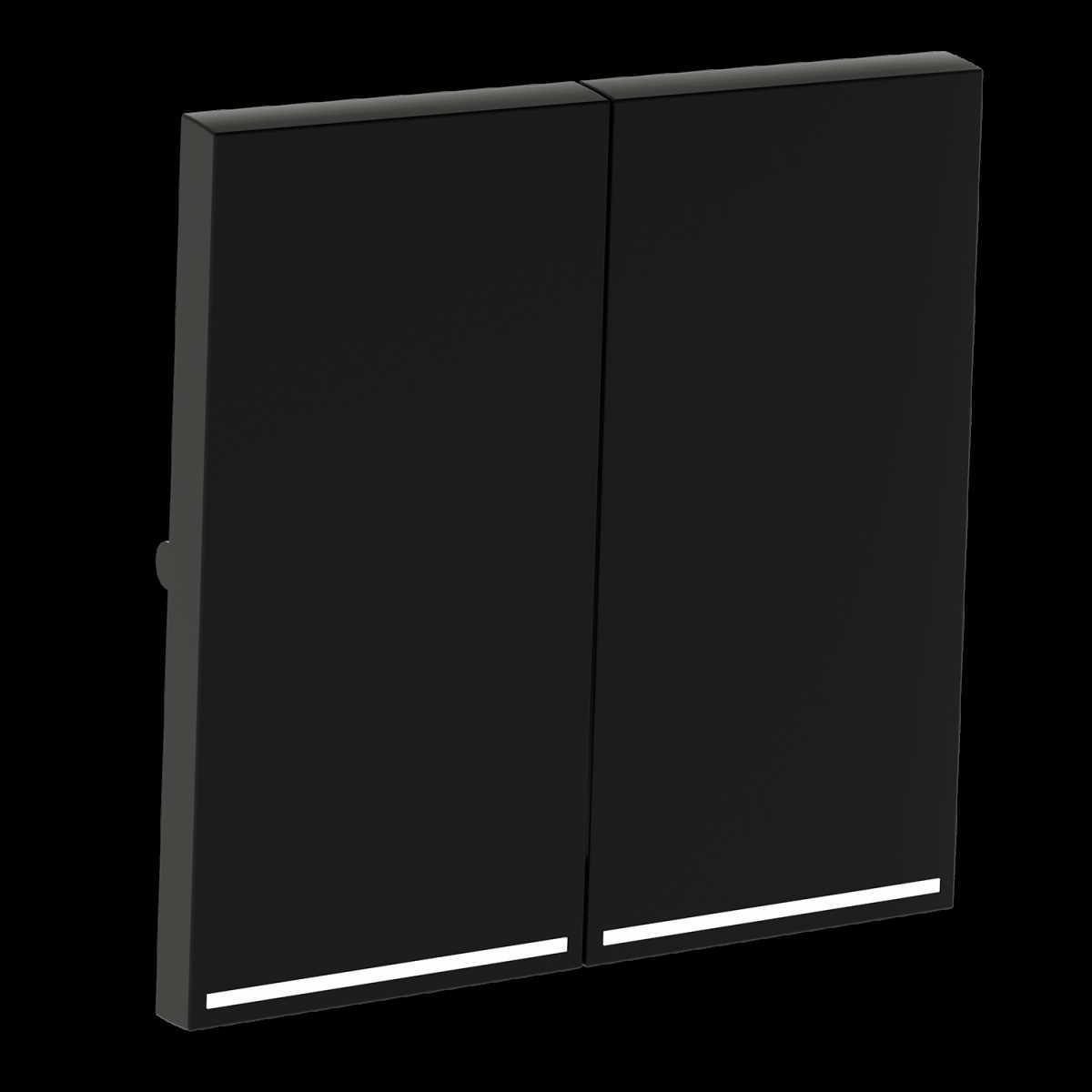 Клавиши для выключателя/переключателя двухклавишного с подсветкой S70 (черный матовый) Voltum VLS000408