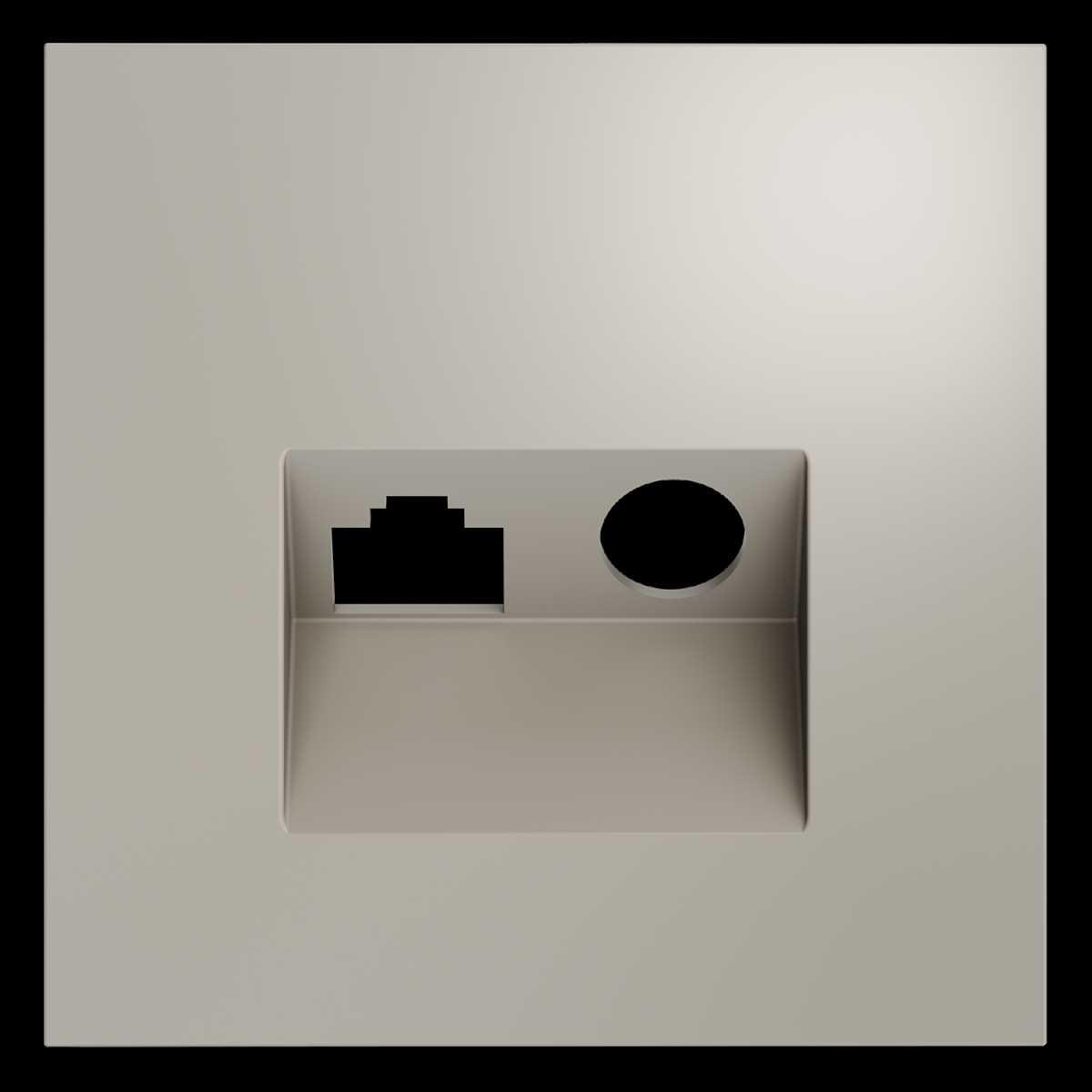 Накладка для розетки TV+RJ45 кат. 6, S70 (кашемир) Voltum VLS002703