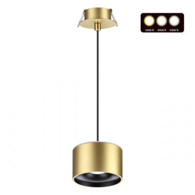 358966 SPOT NT22 бронза св. Светильник встраиваемый с перекл. цв. температуры, провод 2м IP20 LED 30