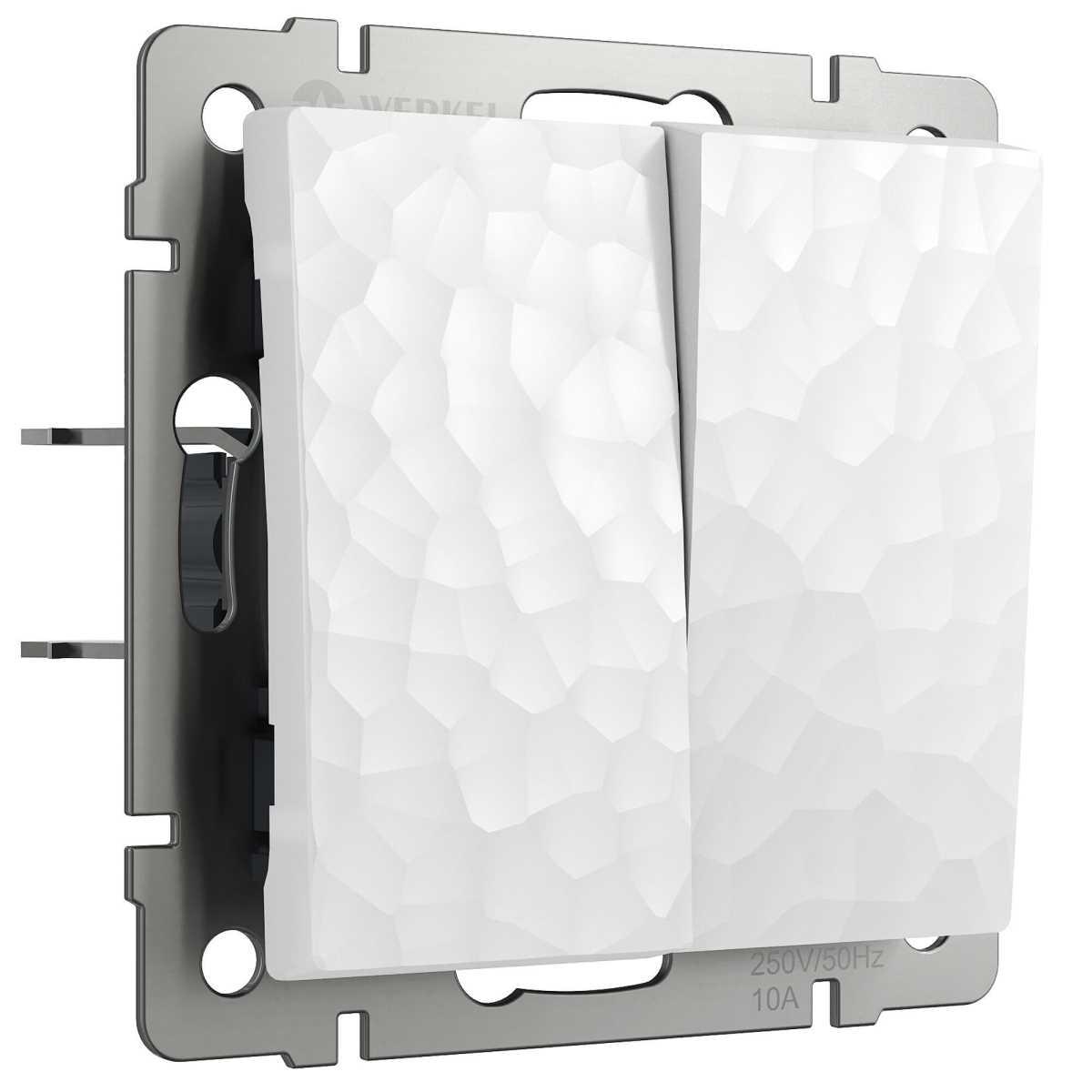 Выключатель Werkel Hammer двухклавишный белый W1220001 4690389162268