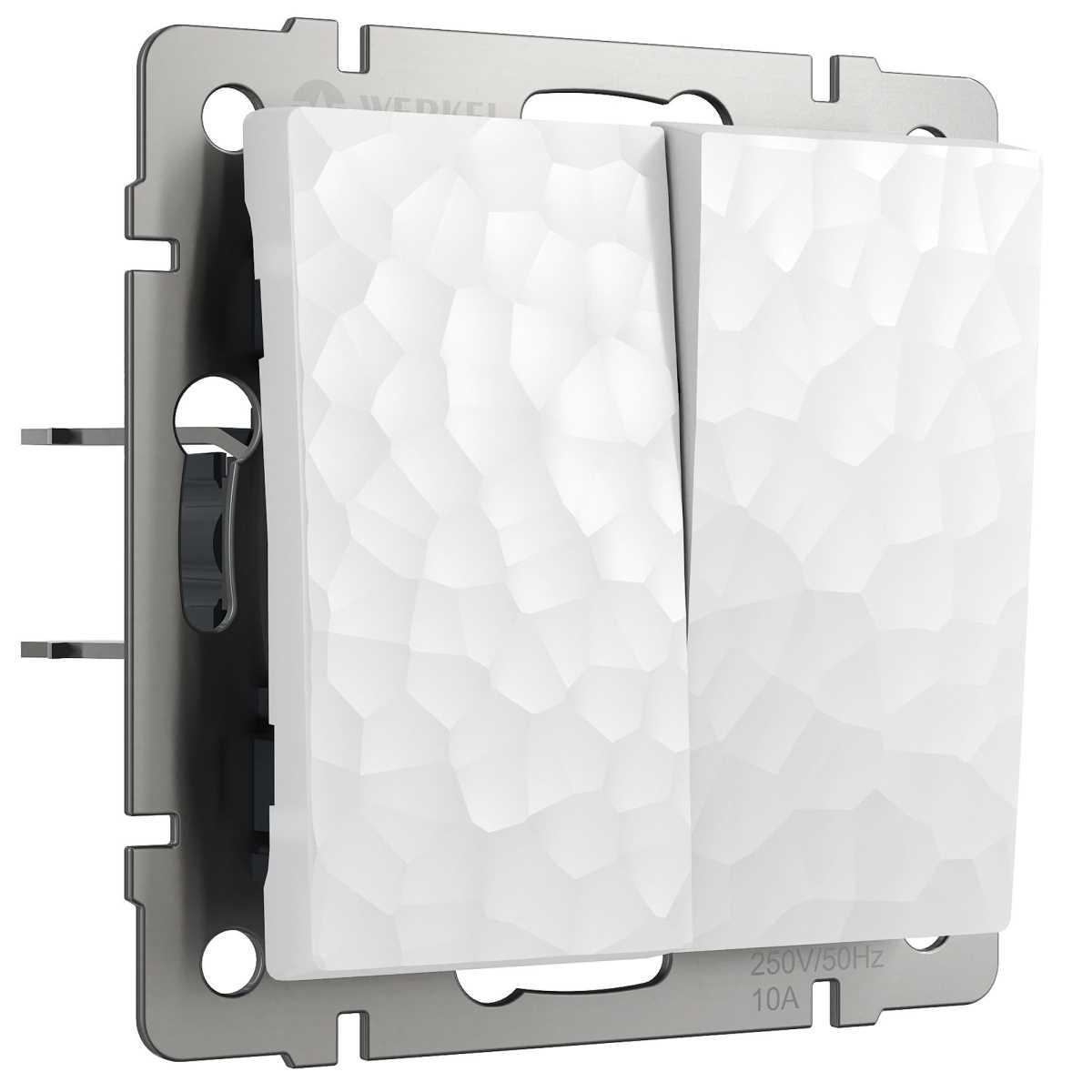 Выключатель Werkel Hammer двухклавишный проходной белый W1222001 4690389162398