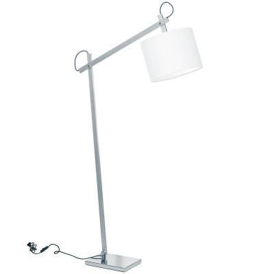 766719 (ML2344-S)  Торшер MECCANO (2КОР!) 1x60W E27 ХРОМ/БЕЛЫЙ ткань (в комплекте), шт