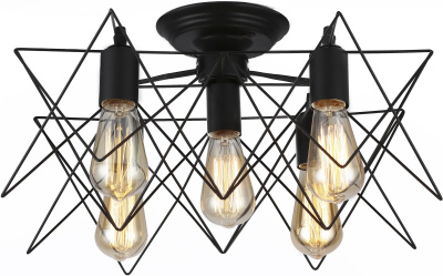 A6048PL-5BK люстра потолочная - черный / металл крашеный / 5xE27 5x40Вт / L51xW51xH25 / IP20