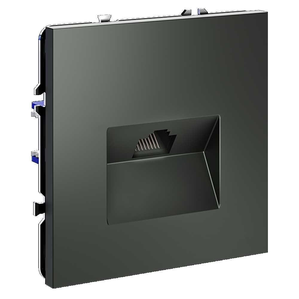 Розетка компьютерная встраиваемая Voltum S70 RJ45 кат.6, (титан) VLS060106