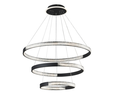 09430-40+60+80A,19 Люстра Далим черный d80+60+40 h120 Led 80W (3000-6000K)