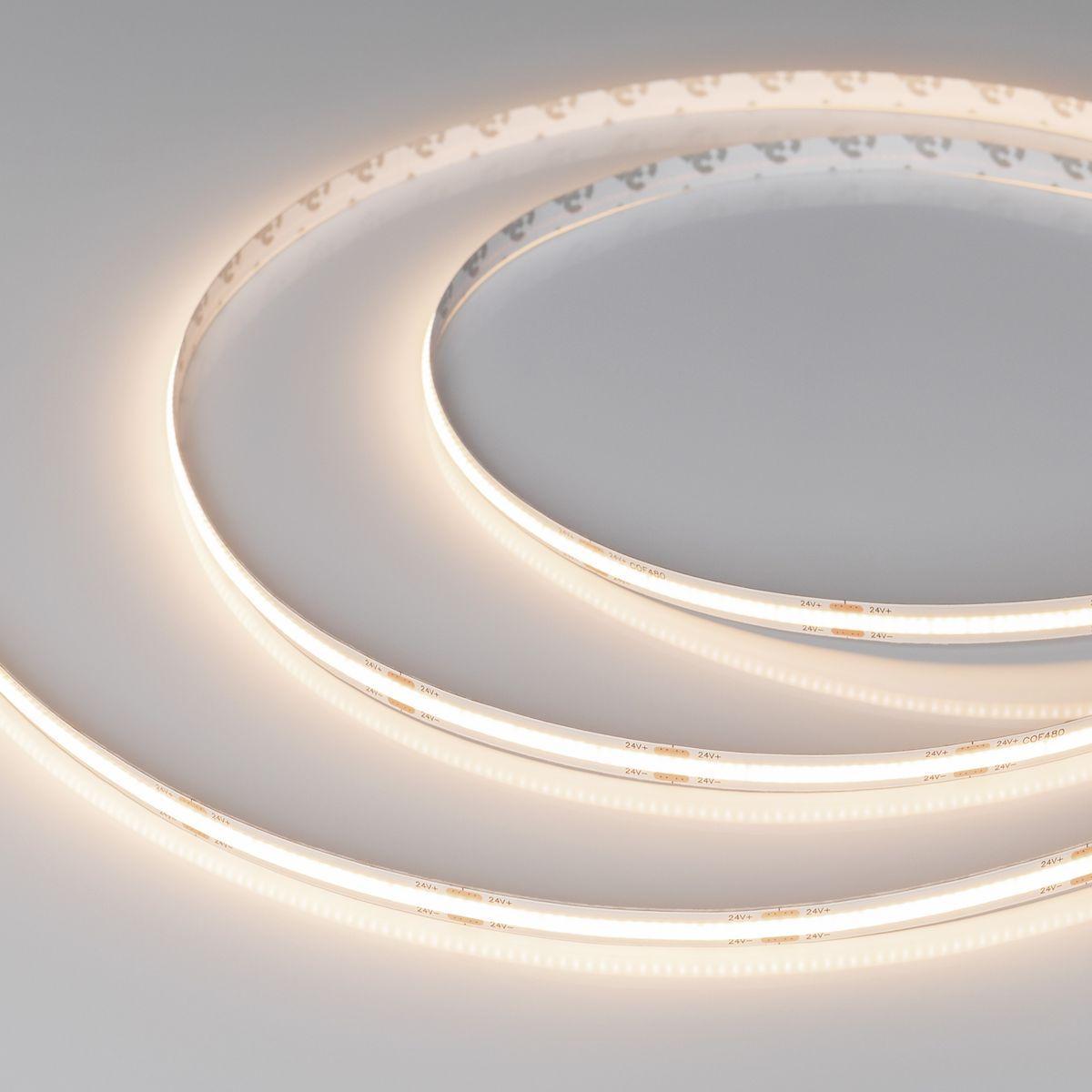 Светодиодная лента Arlight 10W/m 480Led/m CSP теплый белый 20M COB-X480-8mm 24V Warm3500 047753