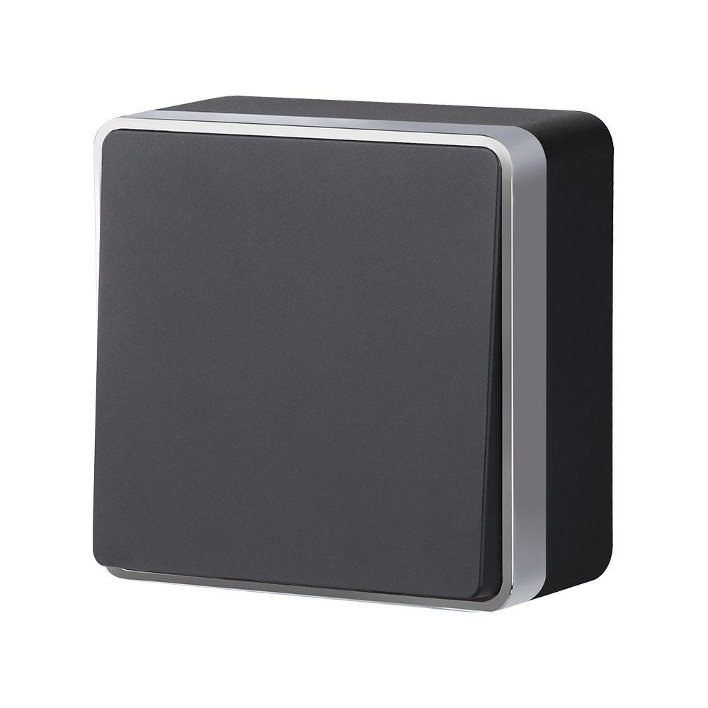 W5012034/ Выключатель одноклавишный проходной Gallant (черный с серебром)