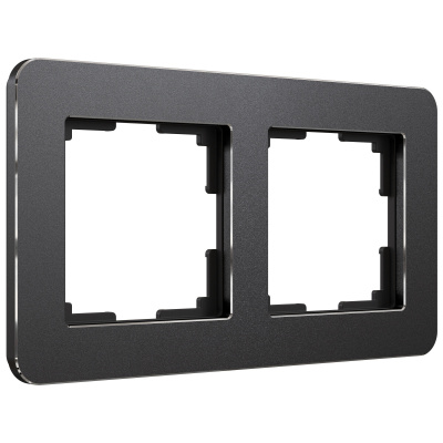 W0022608 Рамка на 2 поста Platinum (черный алюминий)