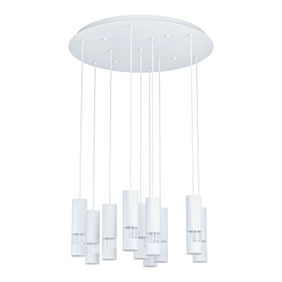 39704 Светодиодный подвес BERNABETA, 10X5W(GU10-LED), Ø580, сталь, белый/пластик, прозрачный