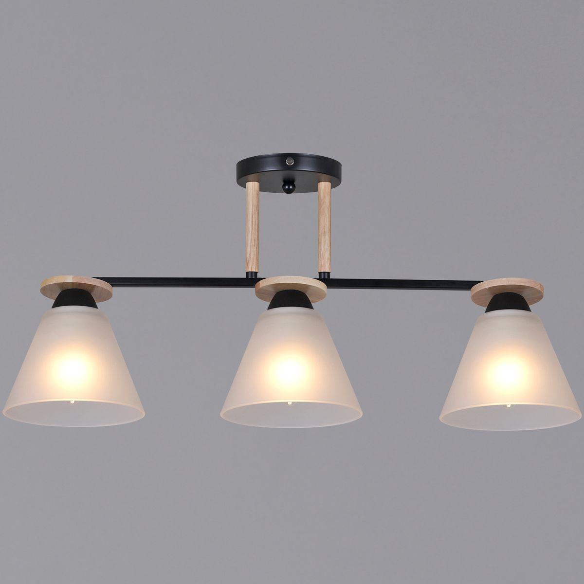 Потолочная люстра Reluce 11630-0.3-03 BK+WOOD