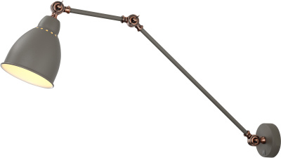 A2055AP-1GY бра - серый / металл крашеный / 1xE27 1x60Вт / L74xW15xH23 / IP20