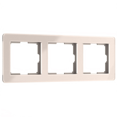 W0032743 Рамка на 3 поста Acrylic (айвори)