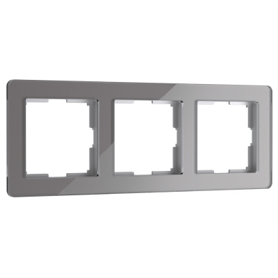 W0032704 Рамка на 3 поста Acrylic (графит)
