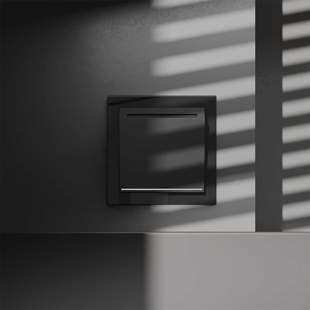 Выключатель встраиваемый S70 карточный 16А, (черный матовый) Voltum VLS010708