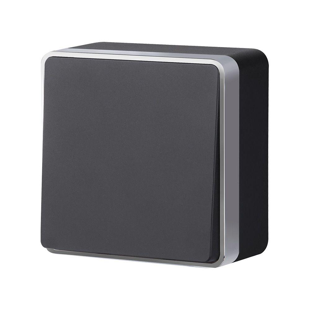 W5010034/ Выключатель одноклавишный Gallant (черный с серебром)