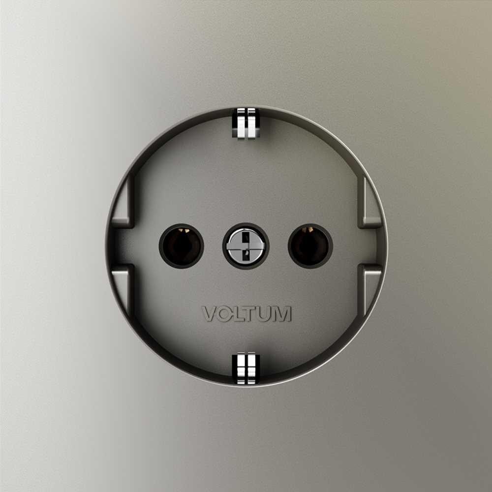 Розетка встраиваемая Voltum S70 с заземлением 16А, (шелк) VLS040104