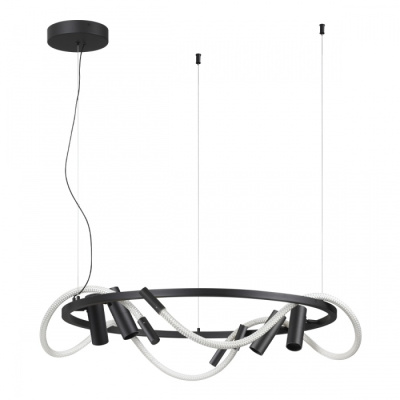 4391/55L HIGHTECH черный/металл/канат Подвесной св-к IP20 LED 50W 2020Лм 4000K CORDA