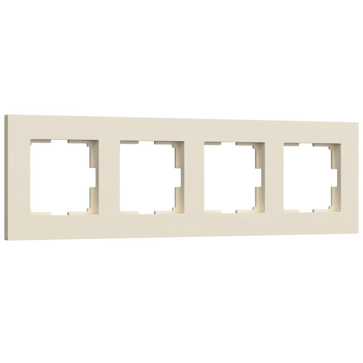 Рамка на 4 поста Werkel Slab айвори матовый W0042962 4690389193521