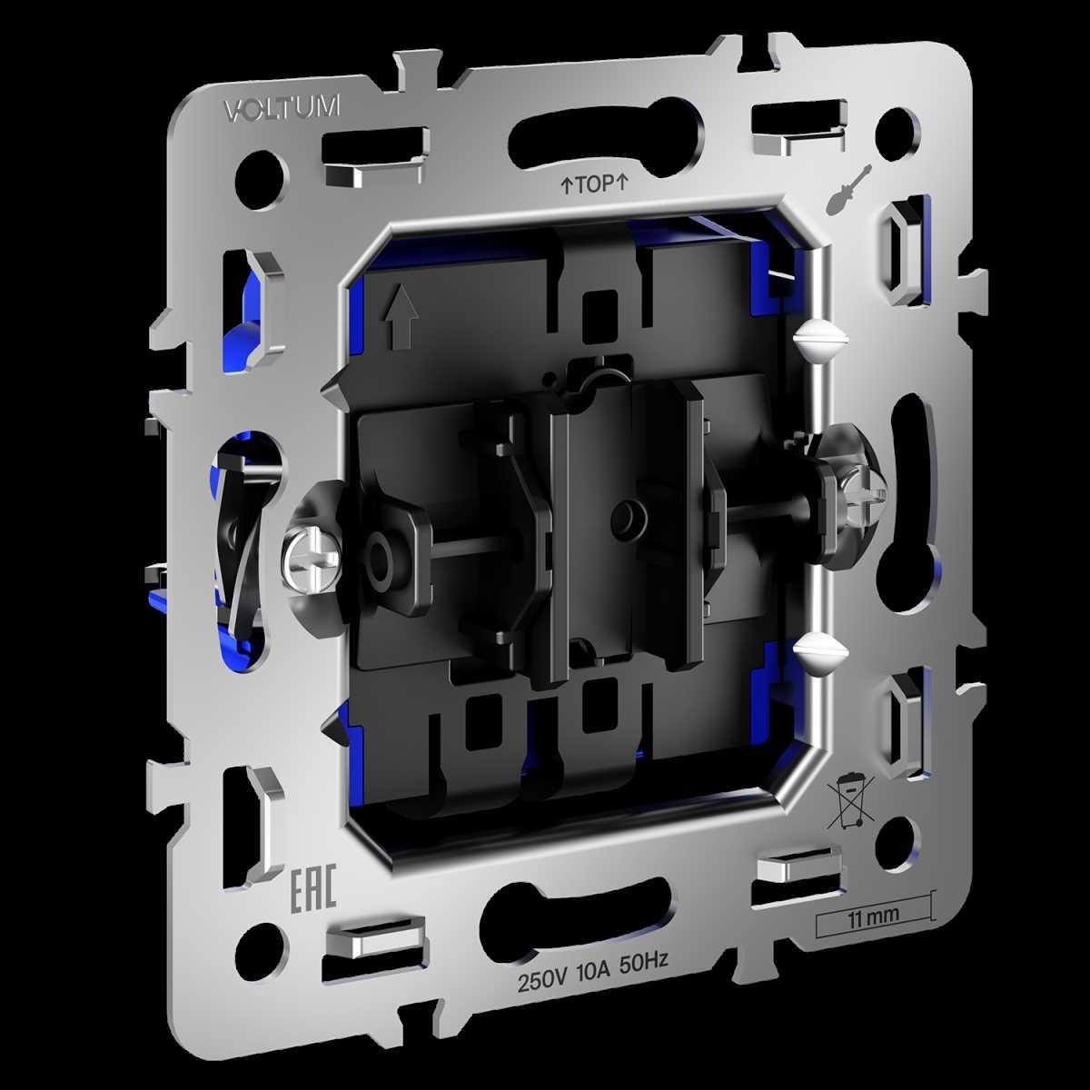 Механизм проходного переключателя одноклавишного 10А S70 Voltum VLS0103M