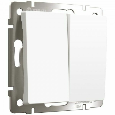 W1120061 Выключатель двухклавишный (белый матовый)