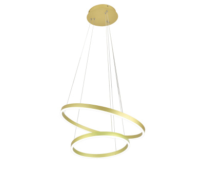 08219,32(3000K) Подвес Тор светлое матовое золото d60+40 h200 Led 60W (3000K) диммируемый с пультом