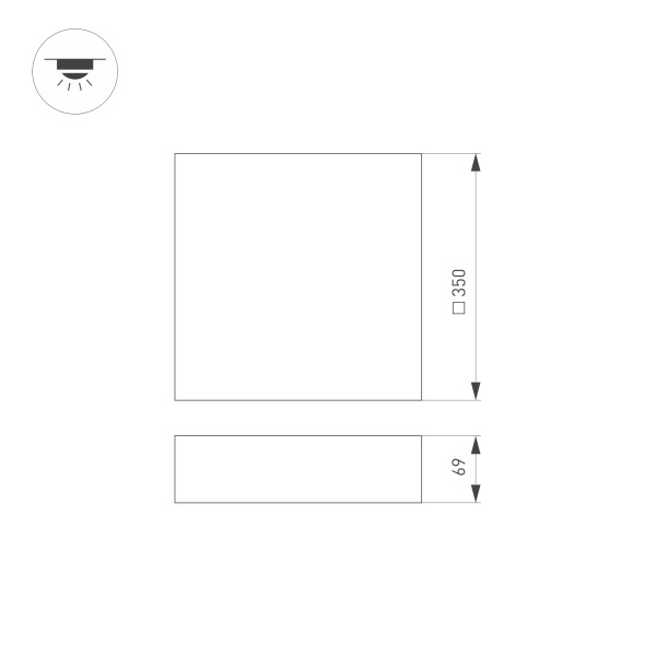 Потолочный светодиодный светильник Arlight SP-Quadro-S350x350-30W Day4000 034793