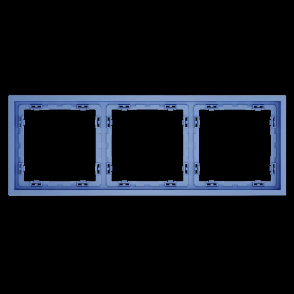 Рамка пластиковая S70 на 3 поста, (деним) Voltum VLS100315