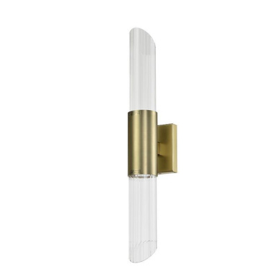 7272/A brass , Бра, Matt brass  Clear glass L8*H50*Sp10.4 cm GU10 2*40W